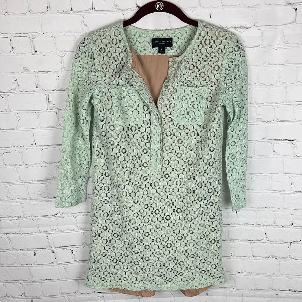 Victoria Beckham for Target Mint Lace Dress w/Tan Lining Size Large